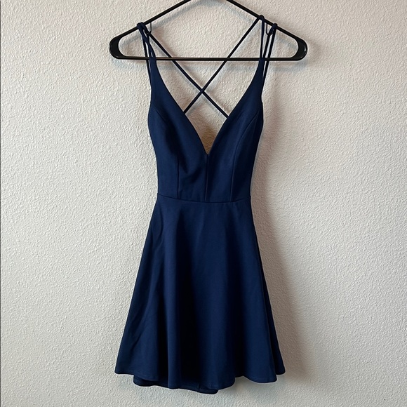 Lulus Dresses & Skirts - Lulus Believe in Love Strappy Skater Mini Dress Blue Size XS NWT